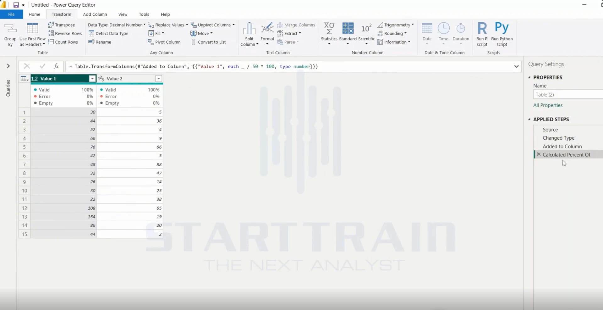 Standard trong Power BI