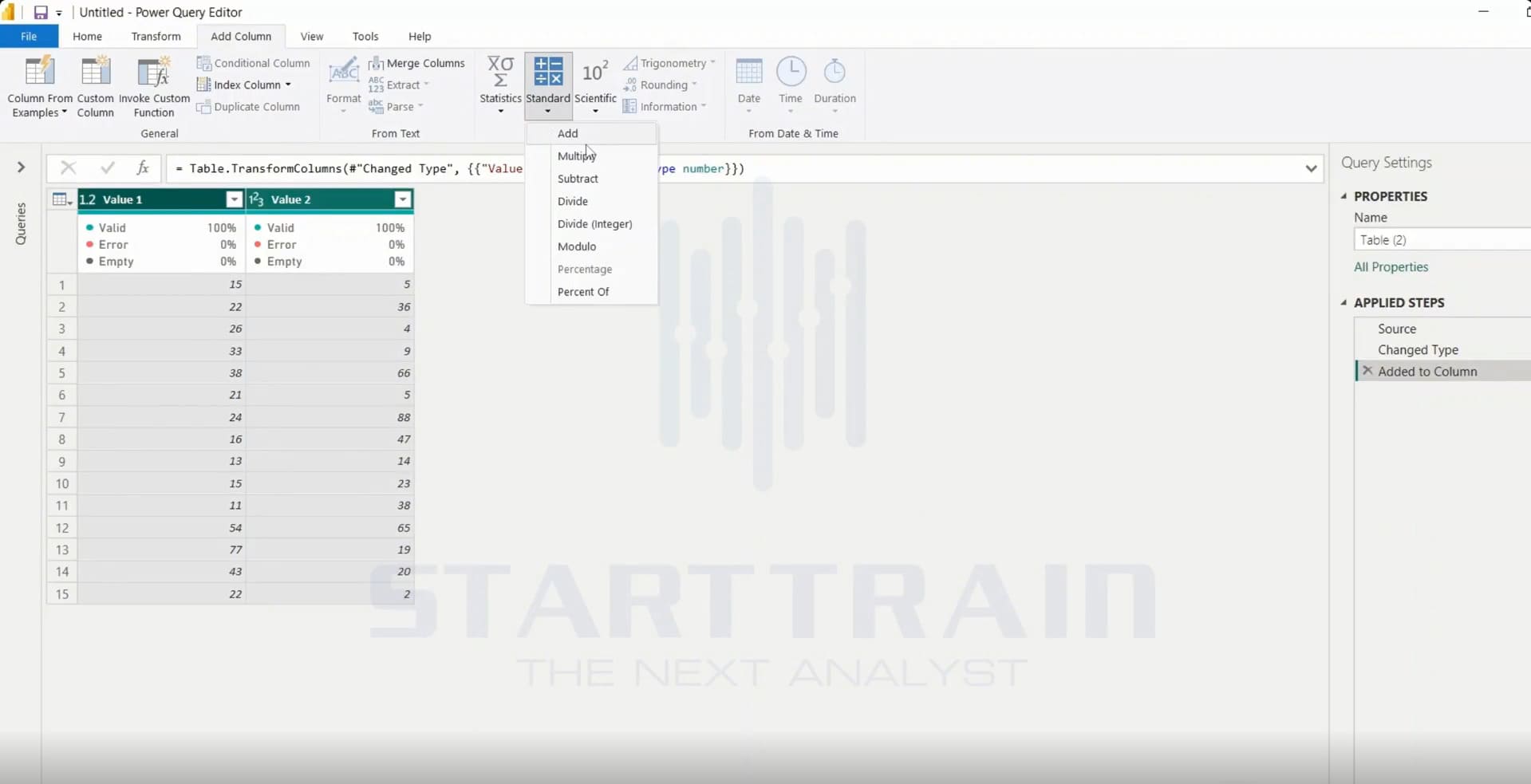 Standard trong Power BI