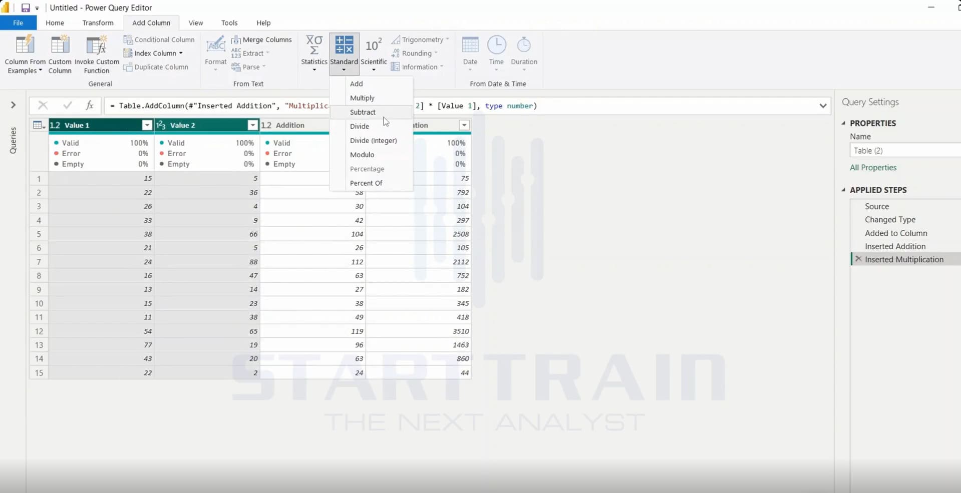 Standard trong Power BI