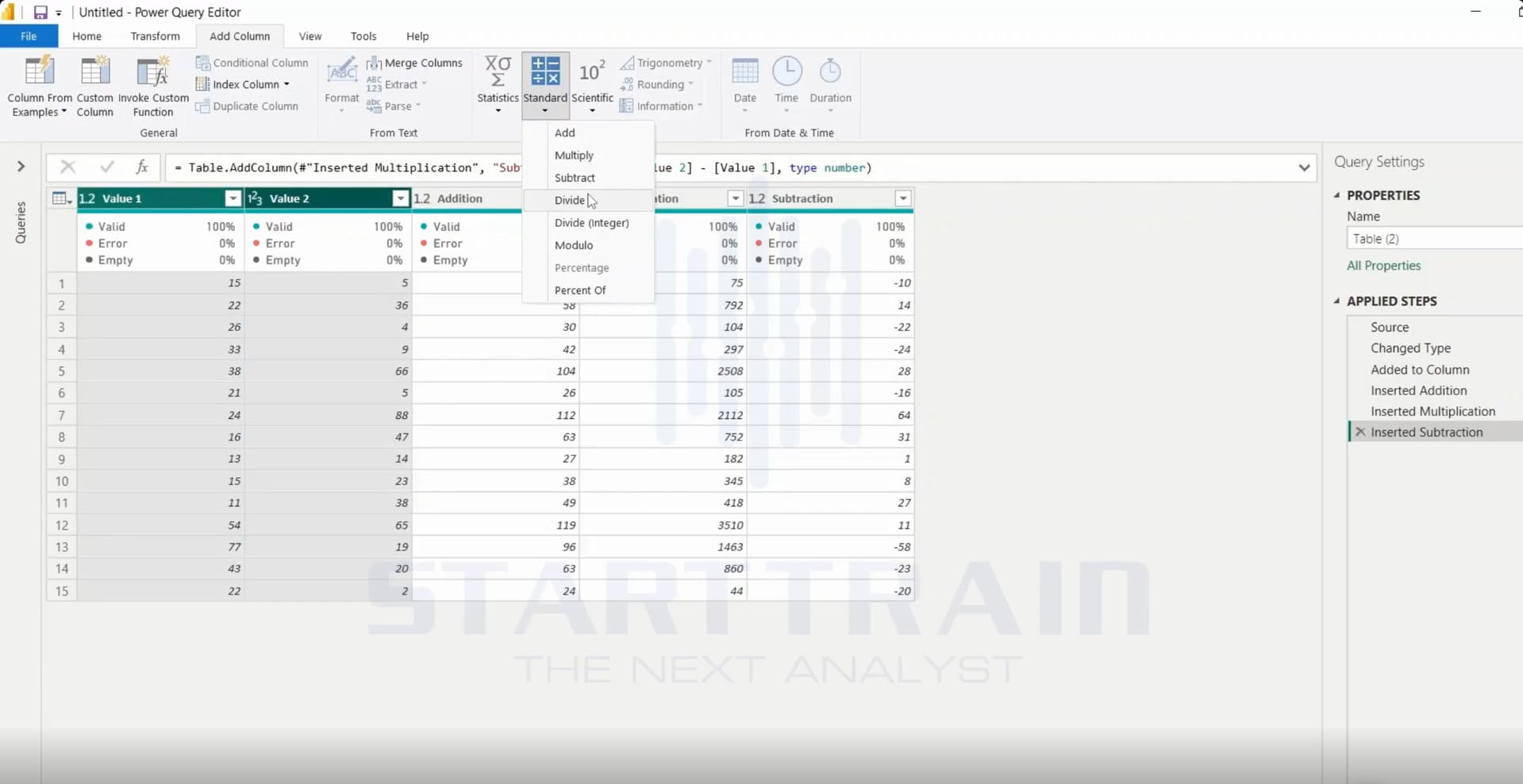 Standard trong Power BI