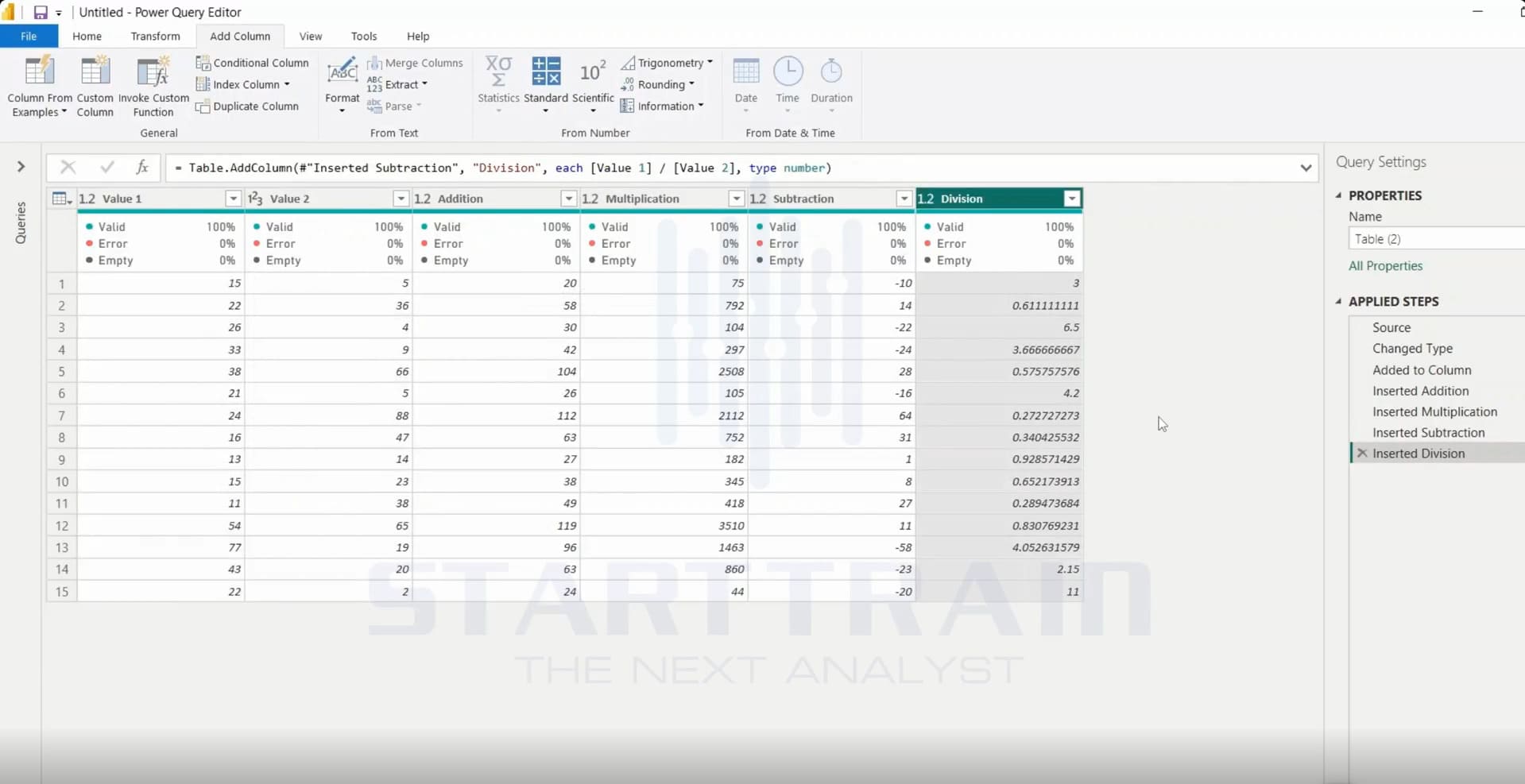 Standard trong Power BI