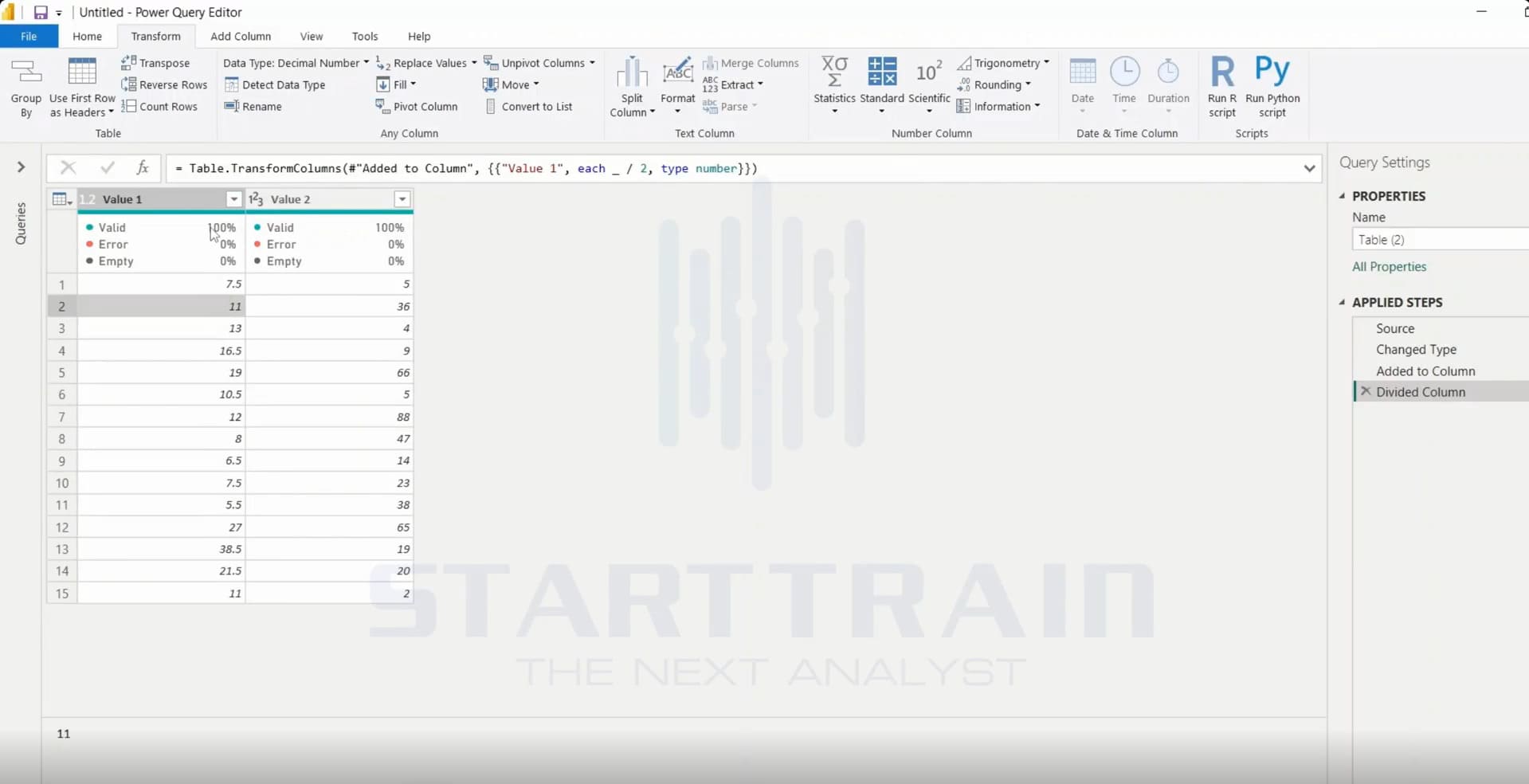 Standard trong Power BI