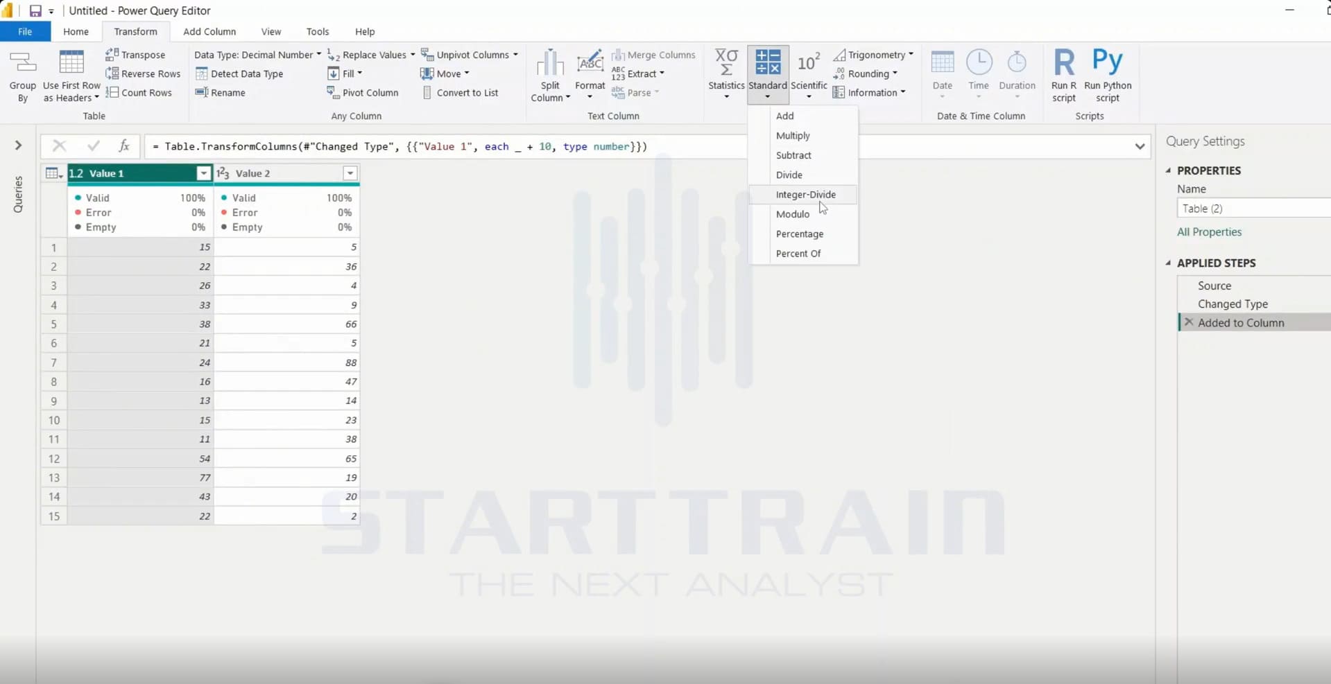 Standard trong Power BI