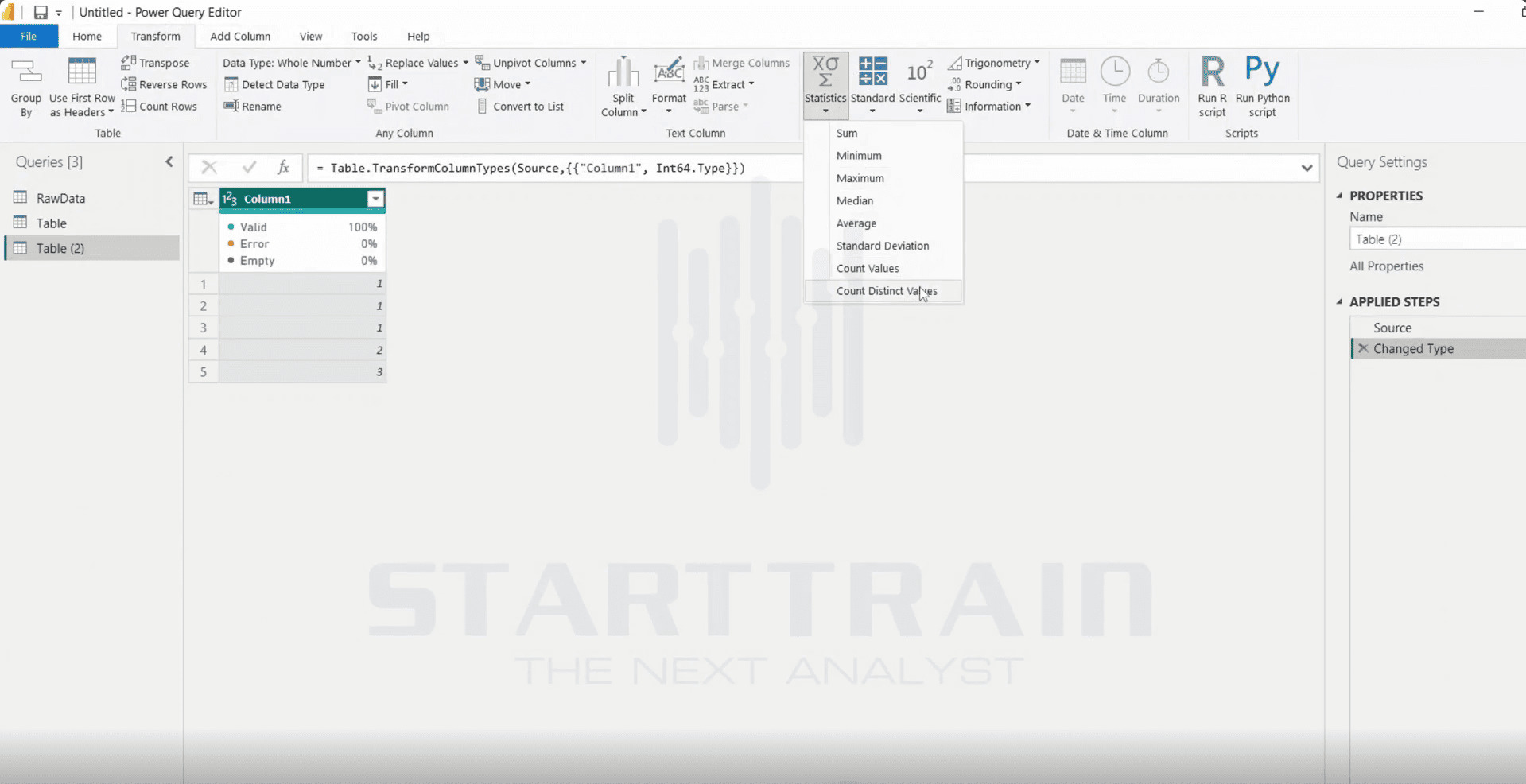 Statistics trong Power BI