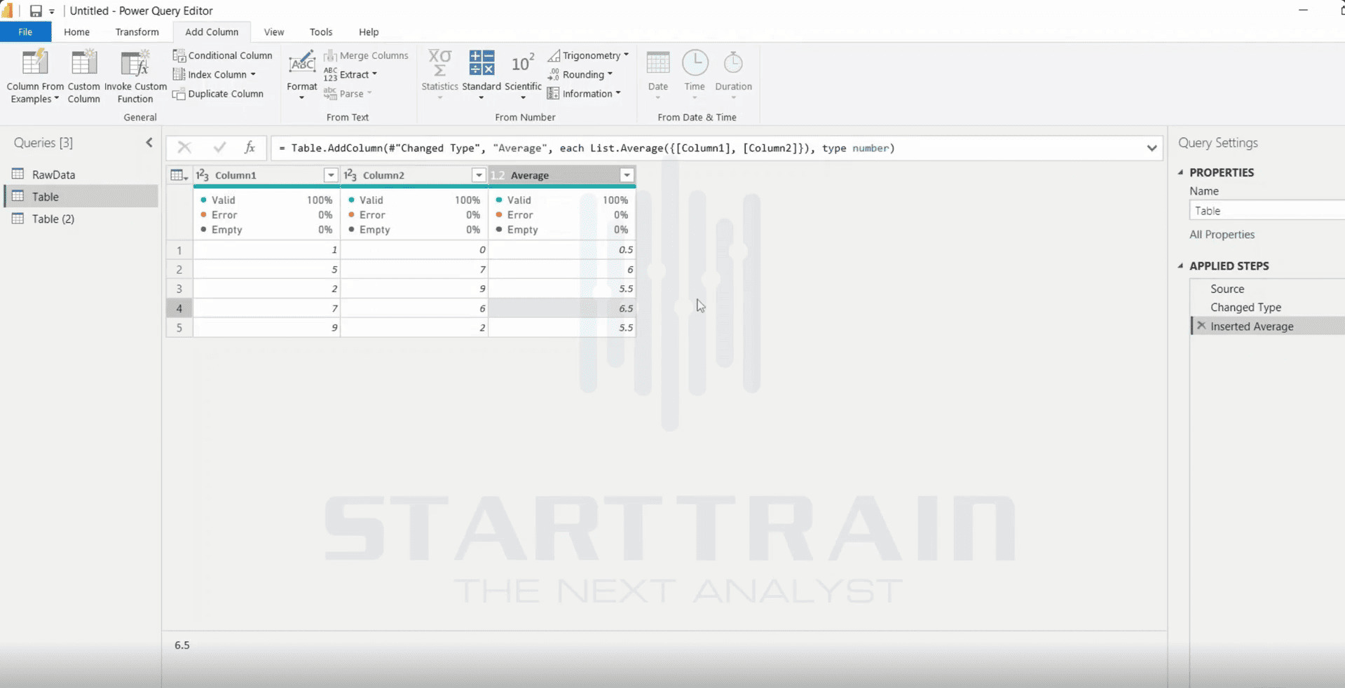 Statistics trong Power BI