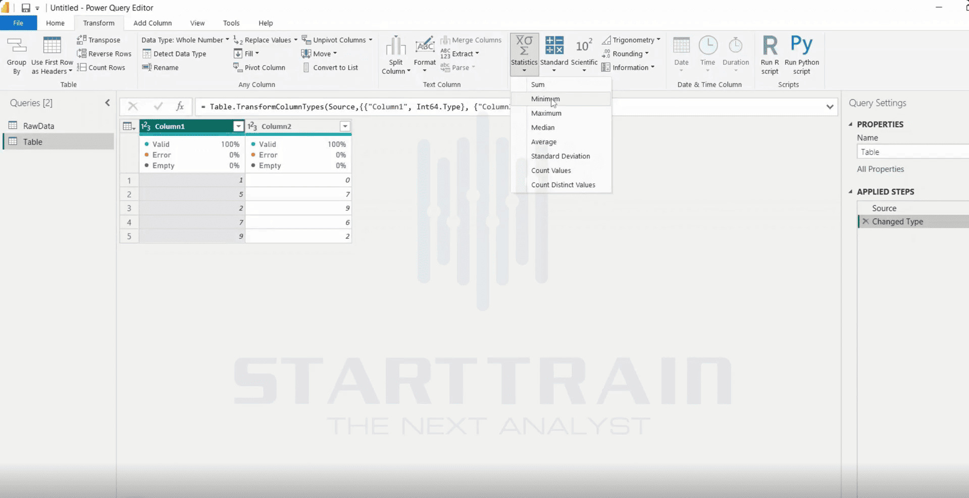 Statistics trong Power BI