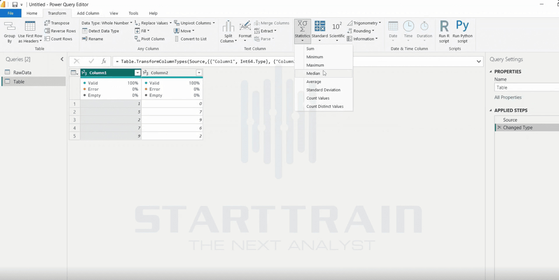 Statistics trong Power BI