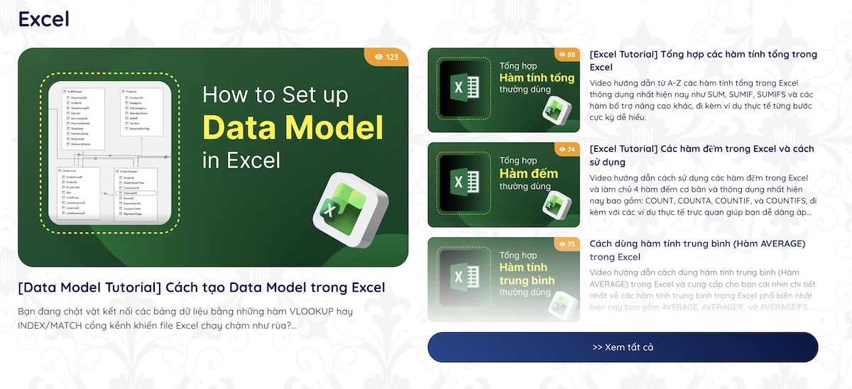 Website tự học Excel miễn phí
