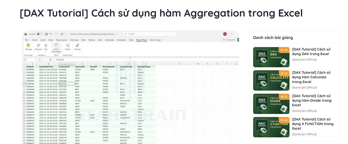 Website tự học Excel miễn phí