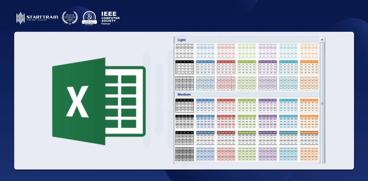 Cách tạo bảng trong Excel
