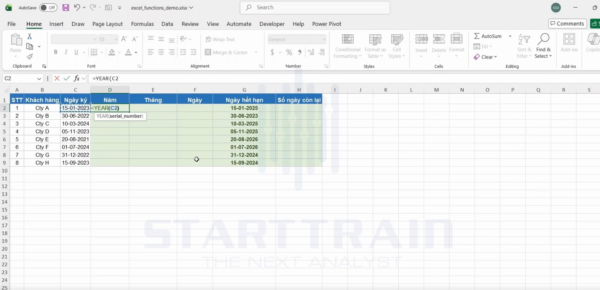 hàm thời gian trong Excel