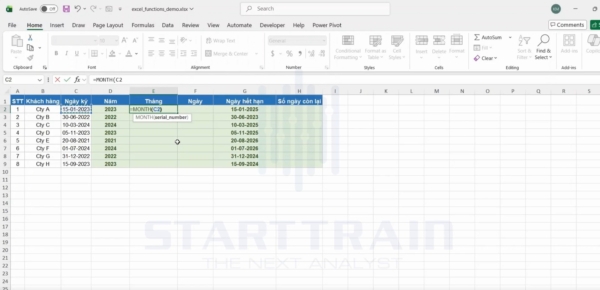 hàm thời gian trong Excel