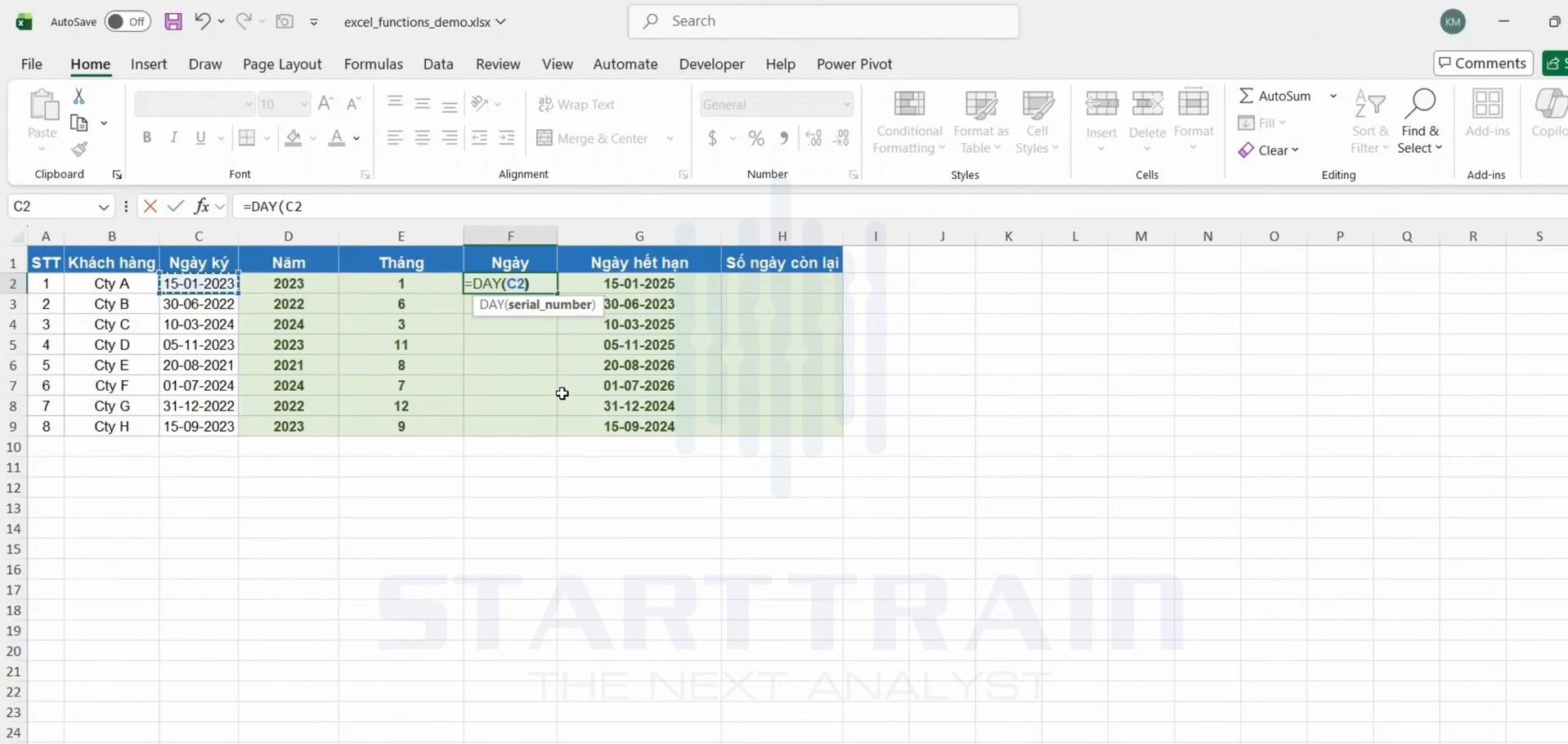 hàm thời gian trong Excel