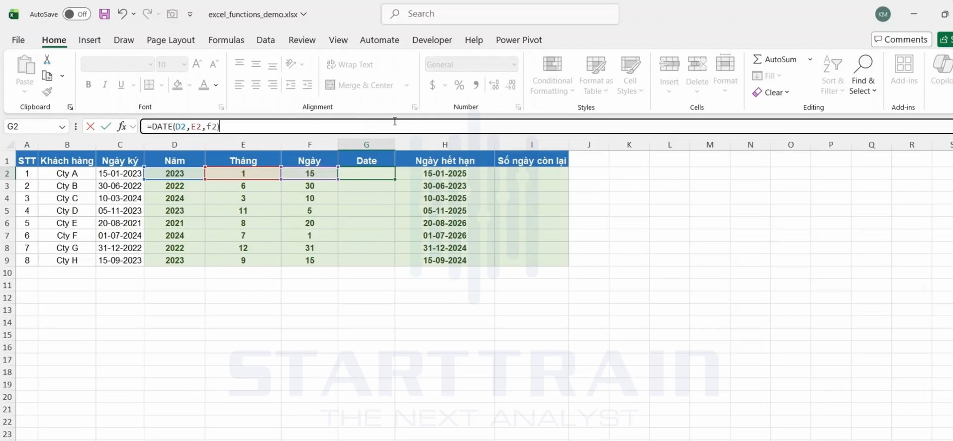 hàm thời gian trong Excel