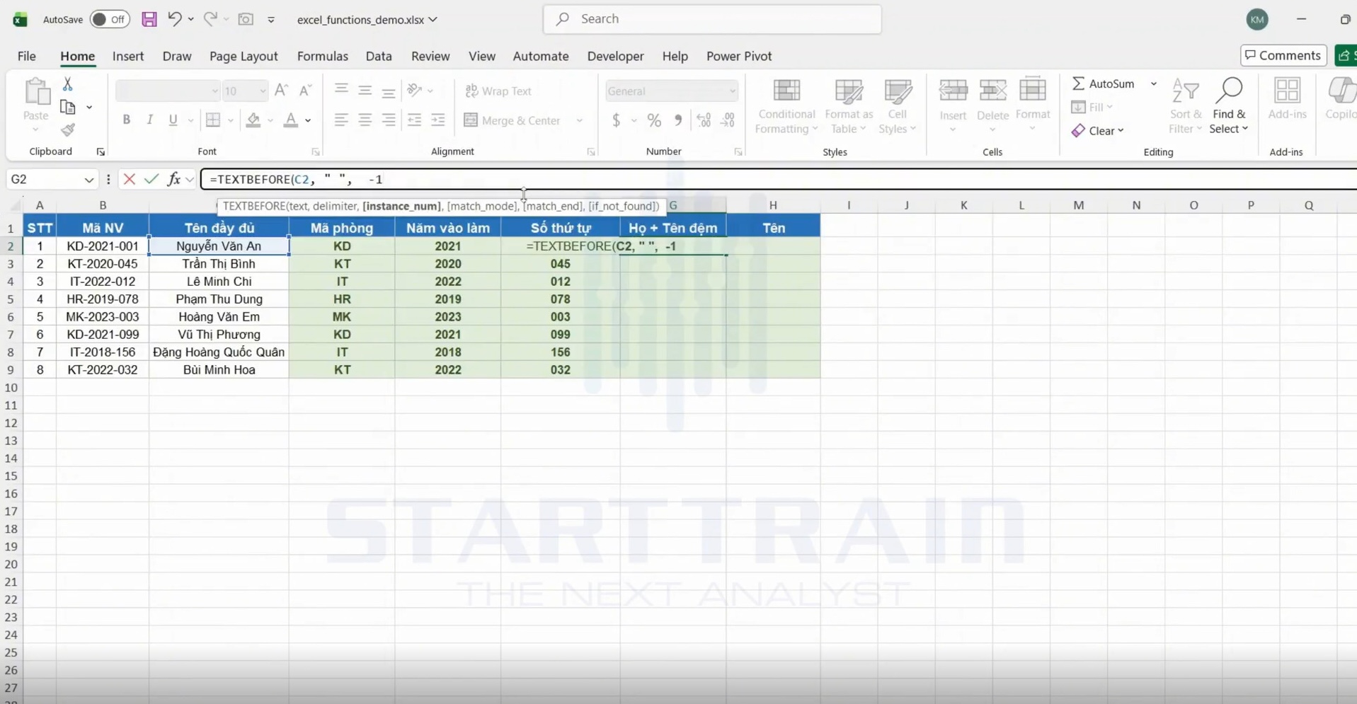 hàm xử lý chuỗi trong Excel