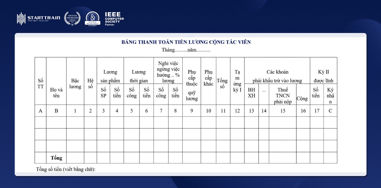 mẫu bảng lương 3p excel