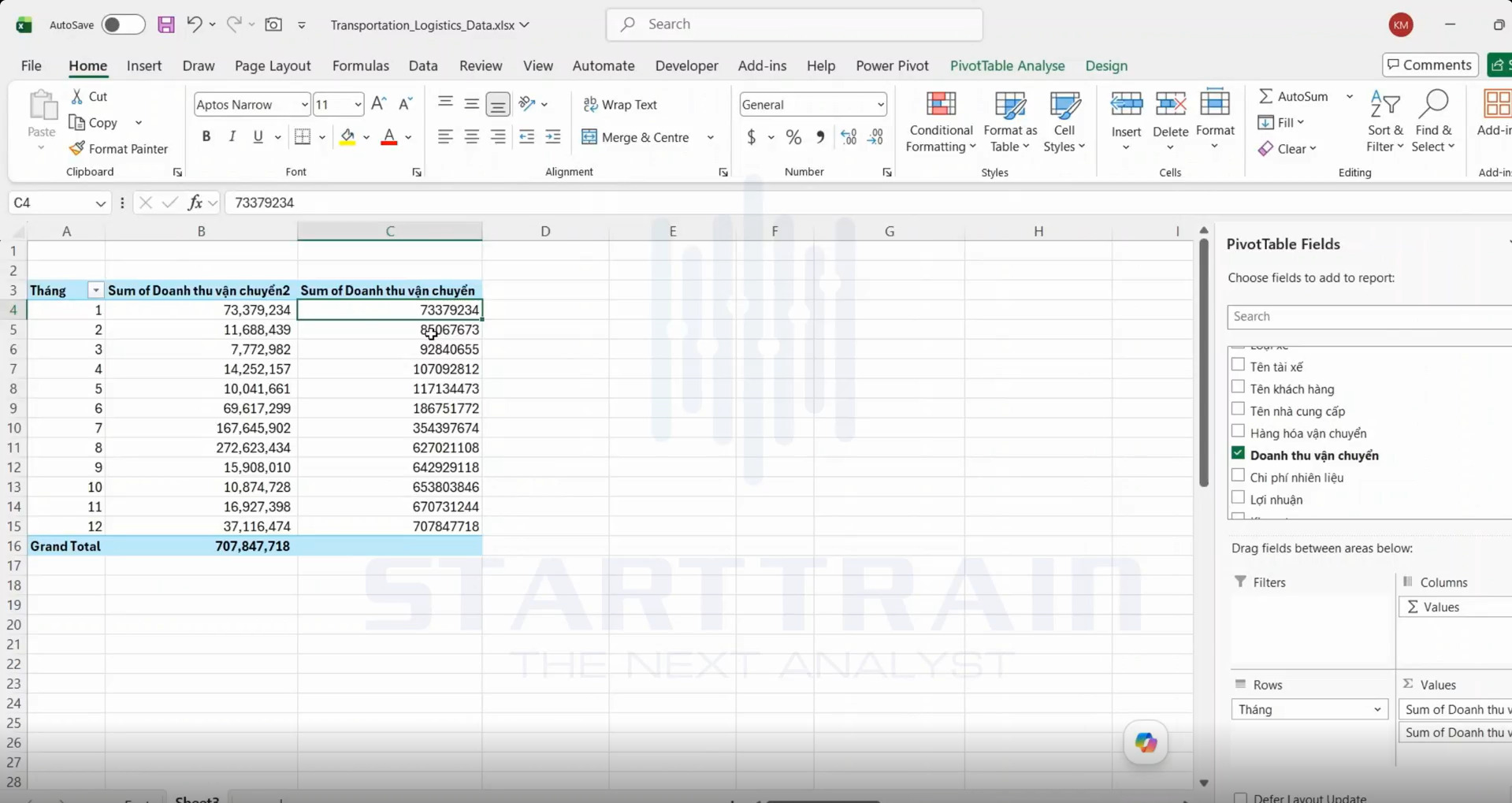 Show Values As