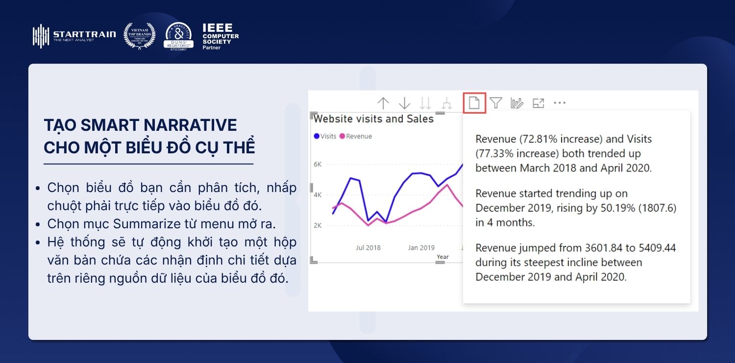 Tạo Smart Narrative cho một biểu đồ