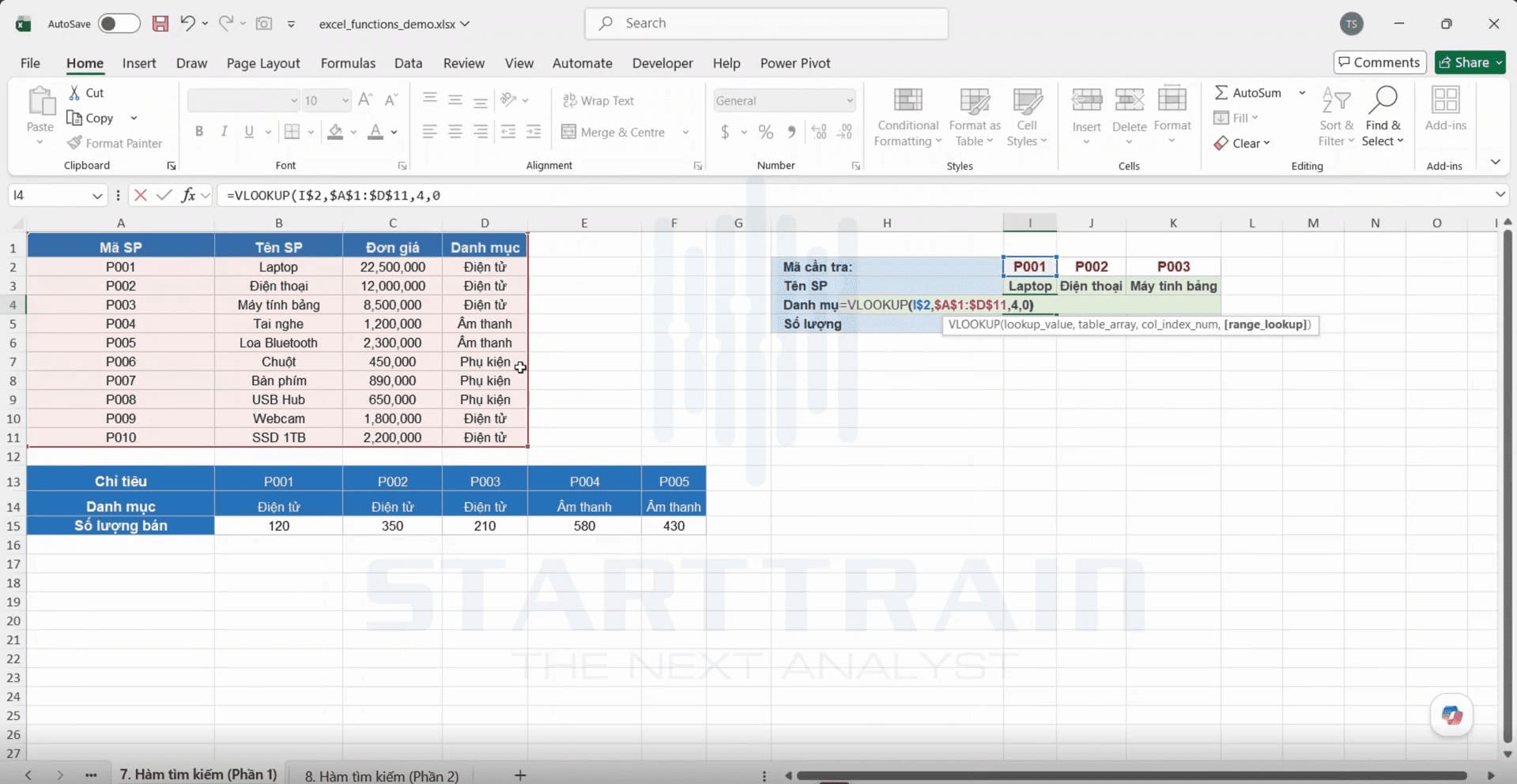 hàm VLOOKUP và hàm HLOOKUP