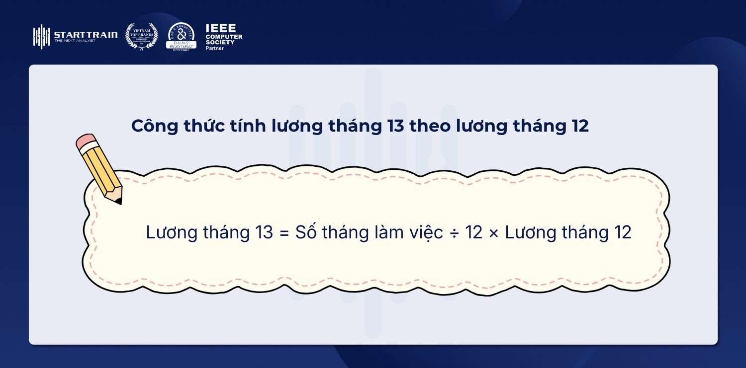 Cách tính lương tháng 13 theo lương tháng 12