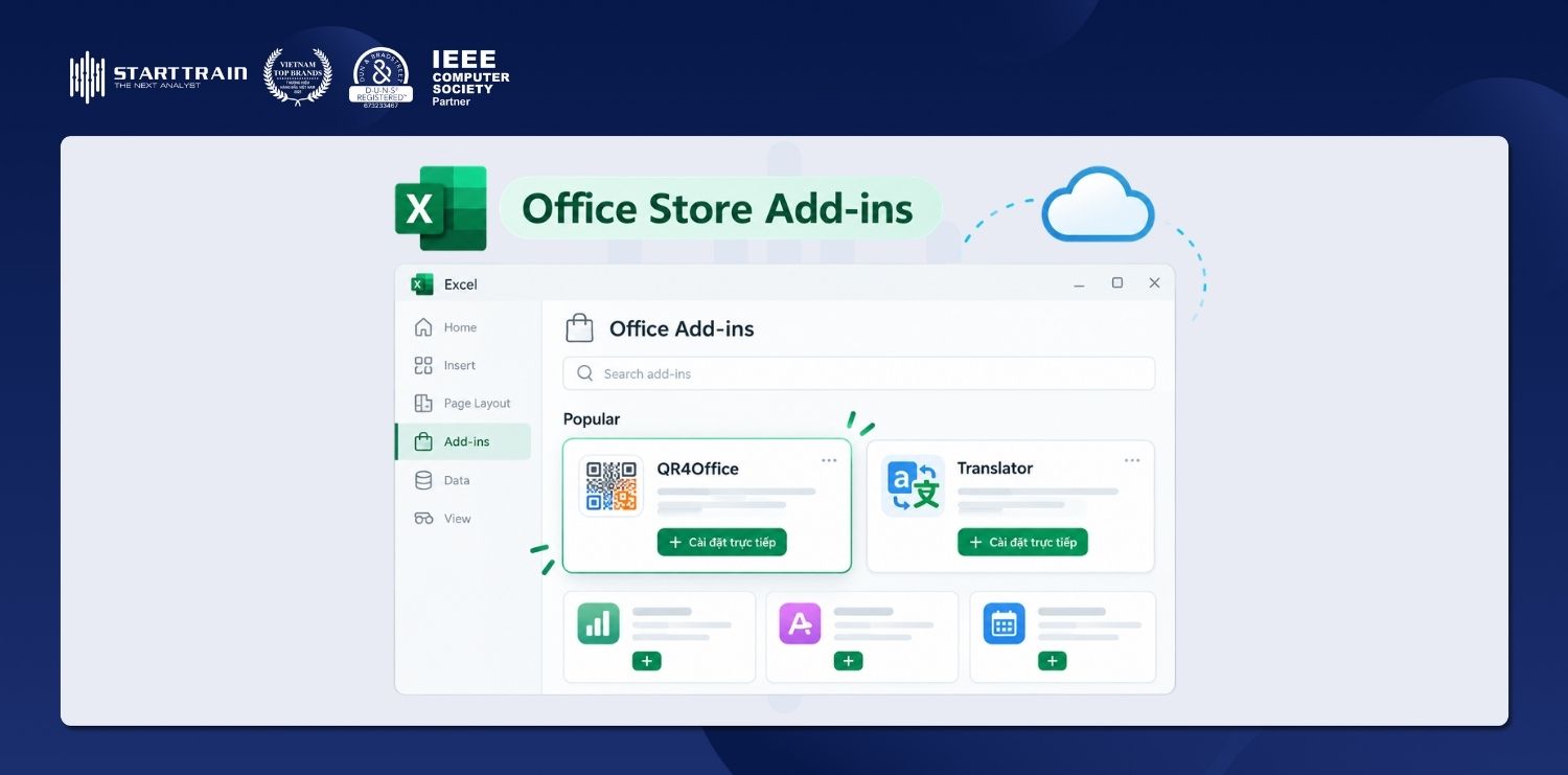 Cách kích hoạt các COM Add-ins tích hợp sẵn của Microsoft