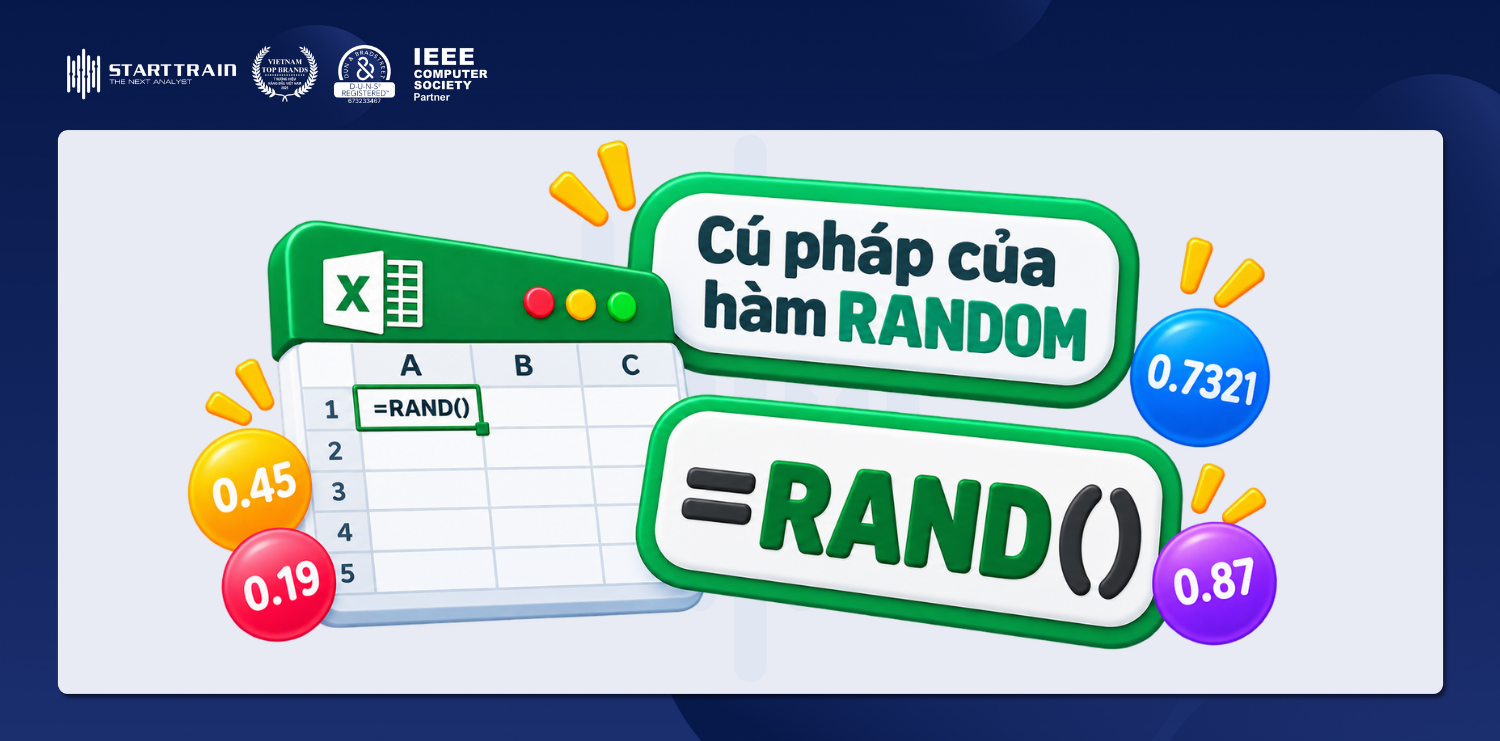 Hàm Random trong Excel là gì? Cách sử dụng hàm và ví dụ 2 cú pháp hàm RAND trong Excel không cần đối số